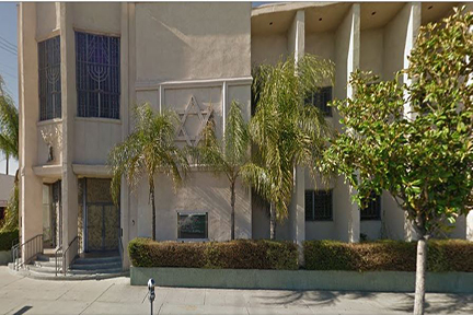 Front of Congregation Shaarei Tefila in Los Angeles